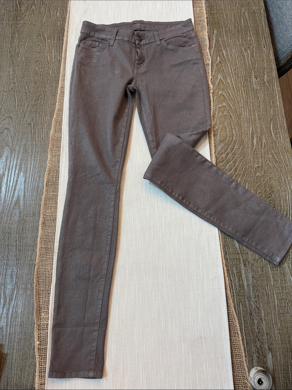 7 For All Mankind Women's Dark Brown Skinny Jeans
